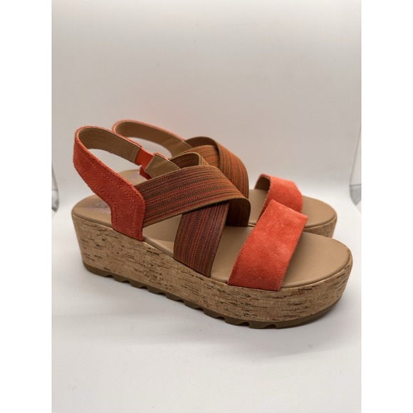 Sorel Shoes - SOREL‎ Women's Size 7 CAMERON Signal Red Platform Slingback Strap Wedge Sandals